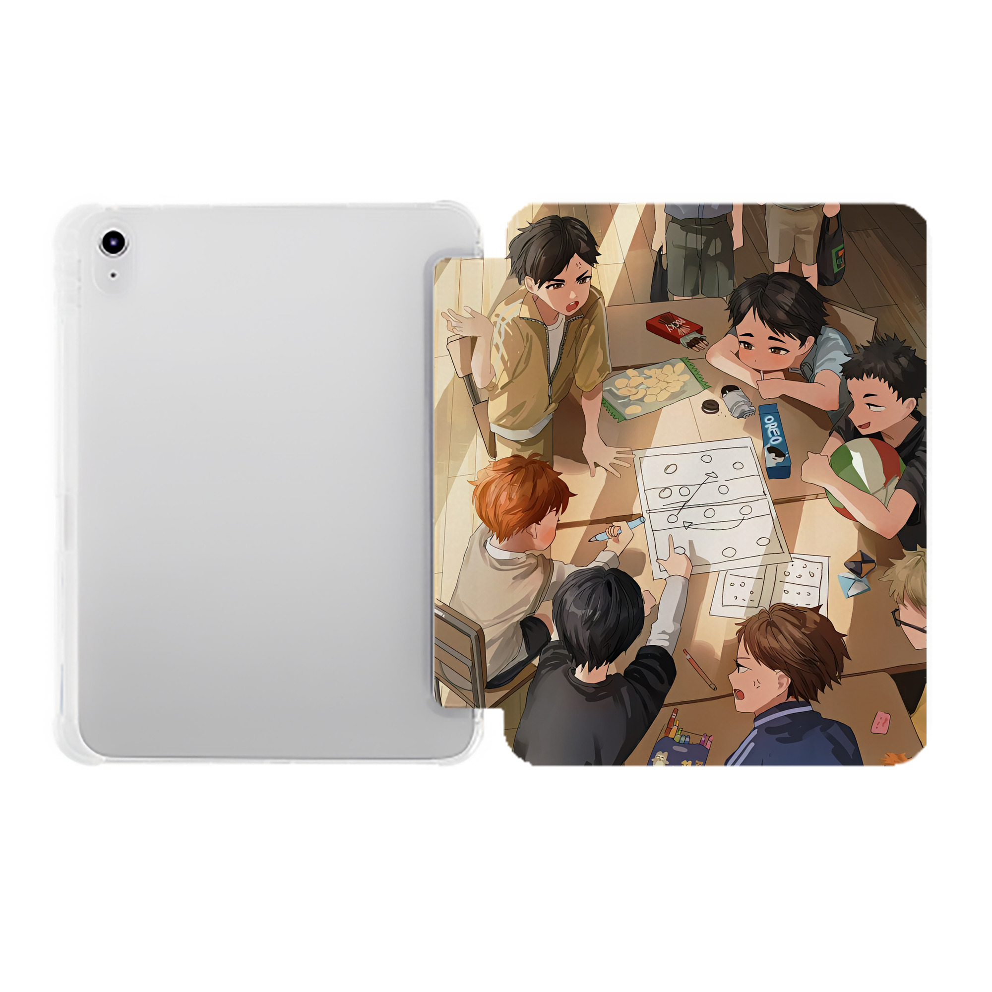 （画像用） ハイキュー!! Haikyu!! IPad ケース ペン収納付き 三つ折りスタンド PUレザー×シリコン 対応機種9.5/10.5/10.9インチ